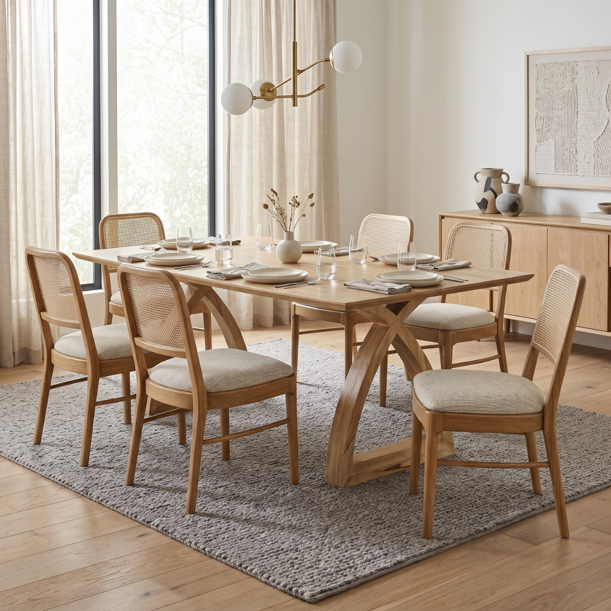 Hoosier Timbercraft Salem Brown Maple Trestle Dining Table