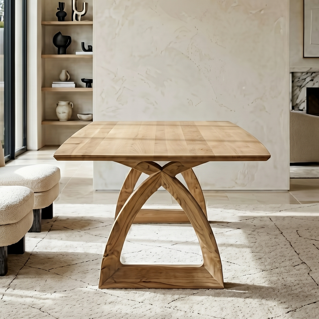 Hoosier Timbercraft Salem Brown Maple Trestle Dining Table
