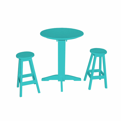 Keystone Amish Co. Sierra 2 Person Poly Round Bar Dining Set