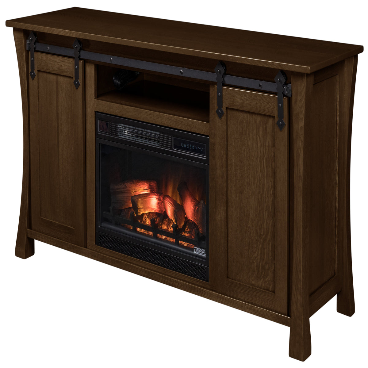 Silverton Fireplace Entertainment Center in Charwood Stain