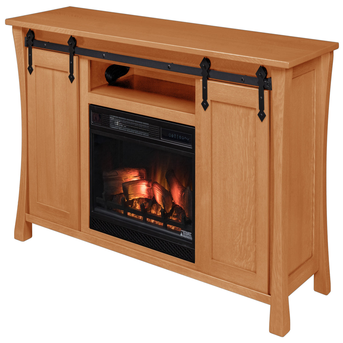 Silverton Fireplace Entertainment Center in Natural Stain