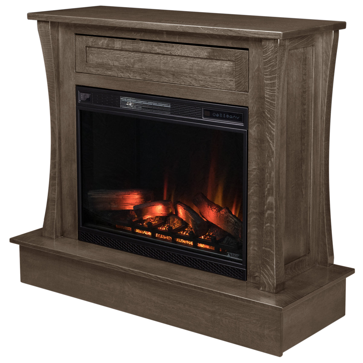 Silverton Wall Fireplace in Driftwood Stain