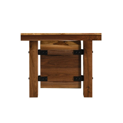 Hoosier Timbercraft Cromwell Rustic Walnut Trestle Dining Table