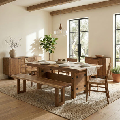 Hoosier Timbercraft Springfield Rustic Walnut Dining Bench