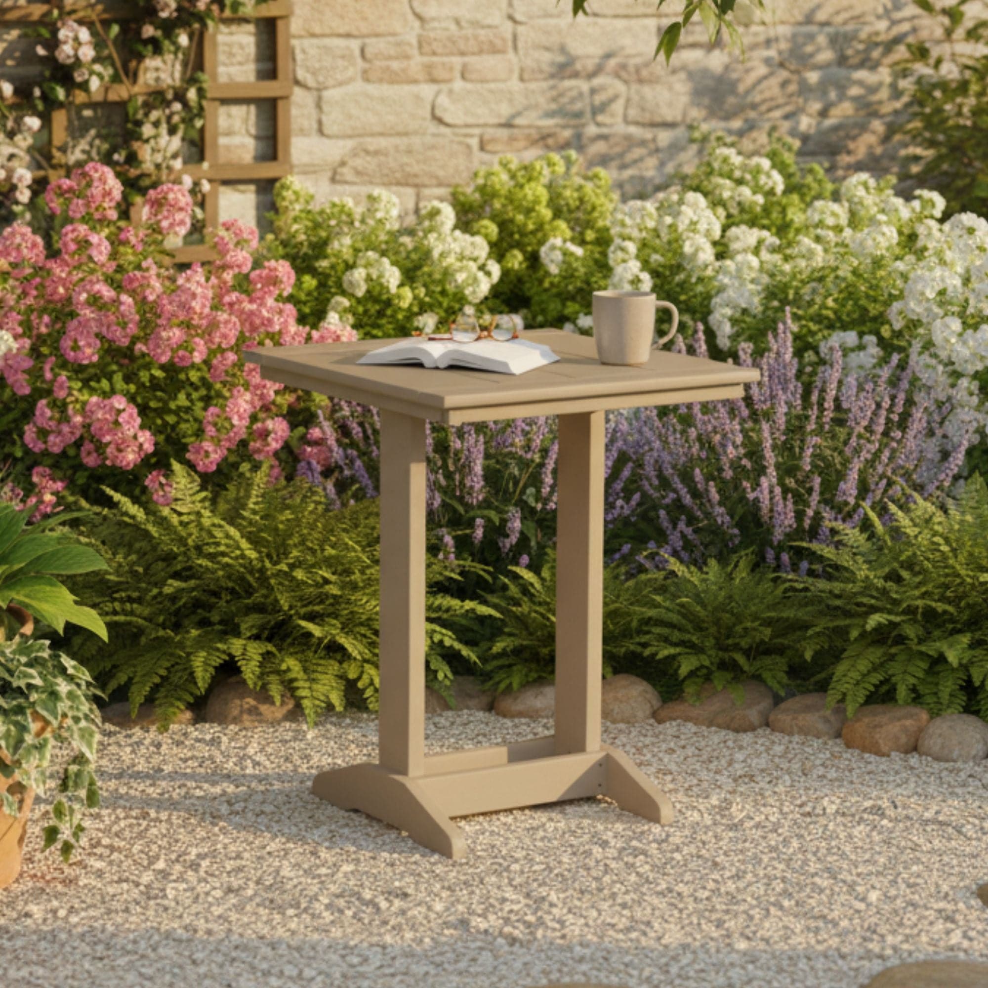 Keystone Amish Co. Poly Lumber Square Counter Height Side Table