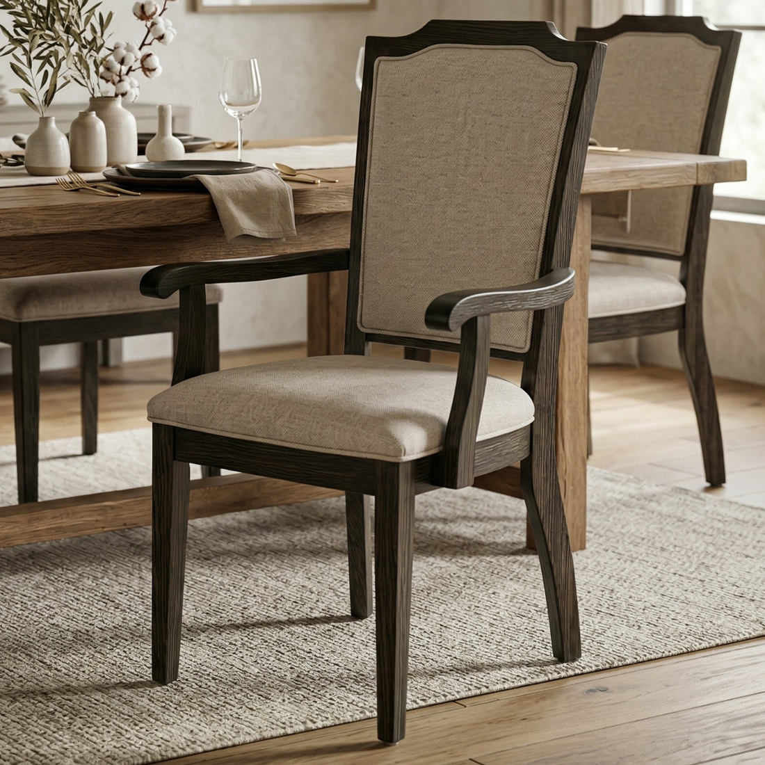 Hoosier Timbercraft Milford Arm Oak Dining Chair