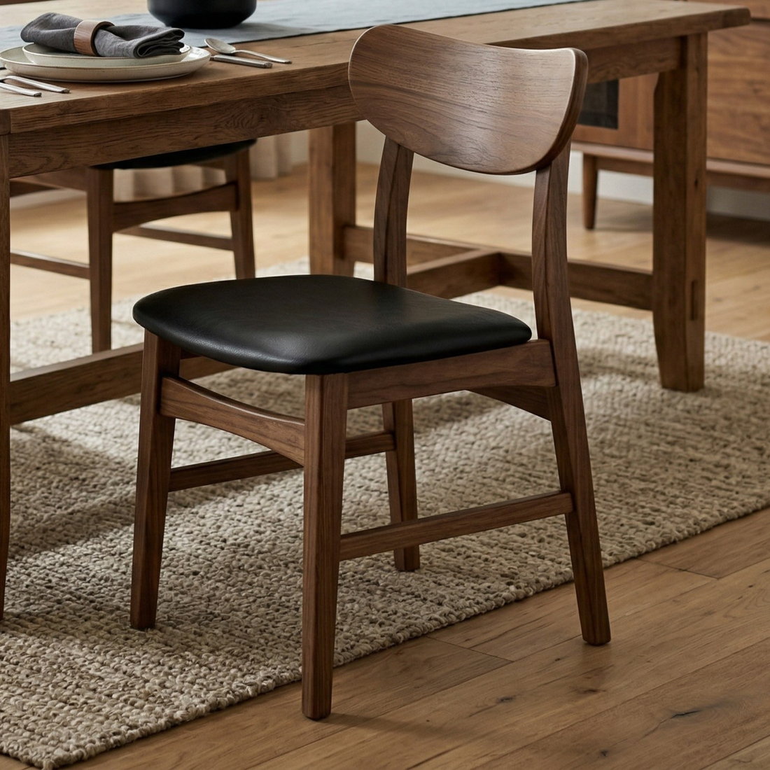 Hoosier Timbercraft Monroe Upholstered Side Maple Dining Chair