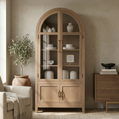 High Bank Woodworks Higley White Oak Display Cabinet