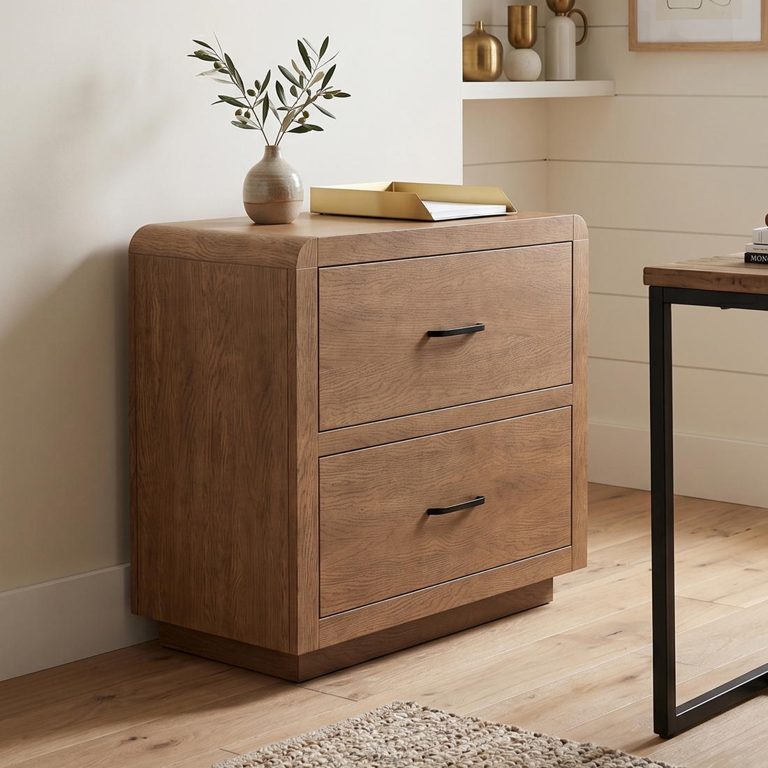 High Bank Woodworks Higley White Oak 2-Drawer File Cabinet