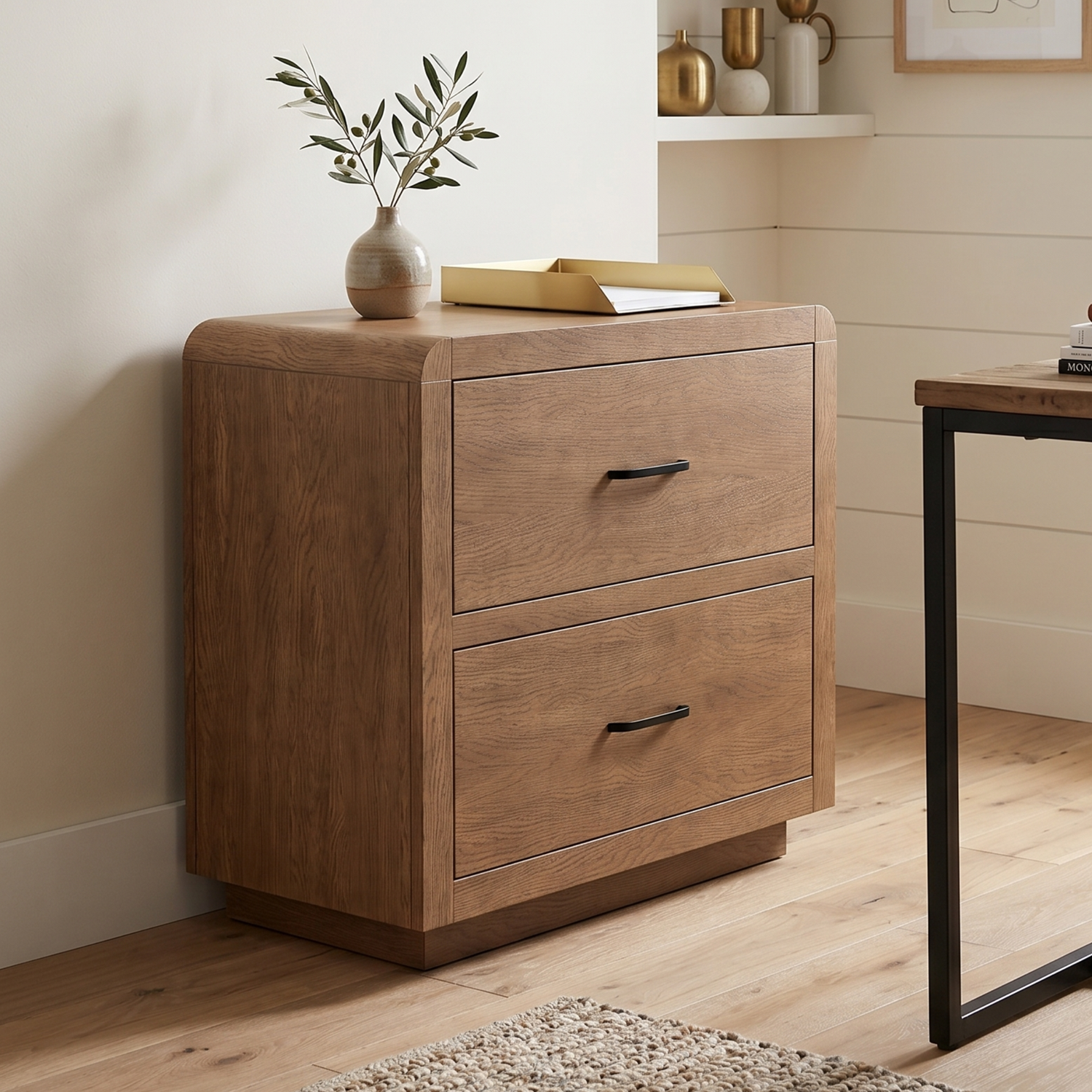 High Bank Woodworks Higley White Oak 2-Drawer File Cabinet
