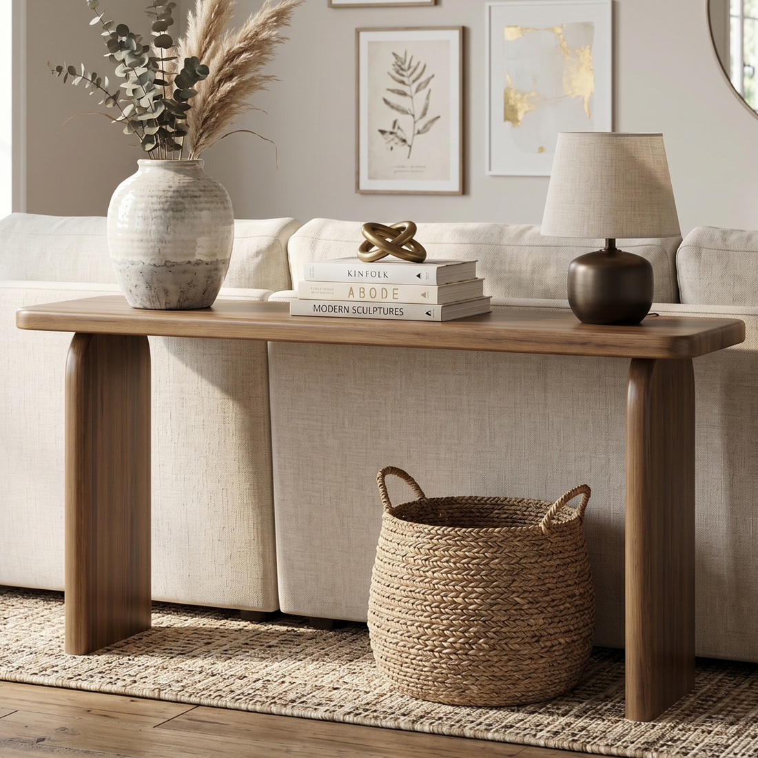 High Bank Woodworks Higley White Oak Sofa Table