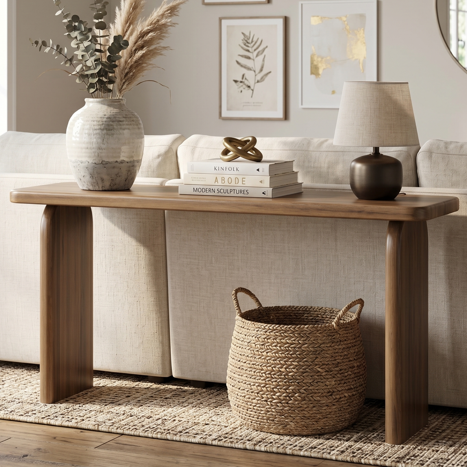 High Bank Woodworks Higley White Oak Sofa Table