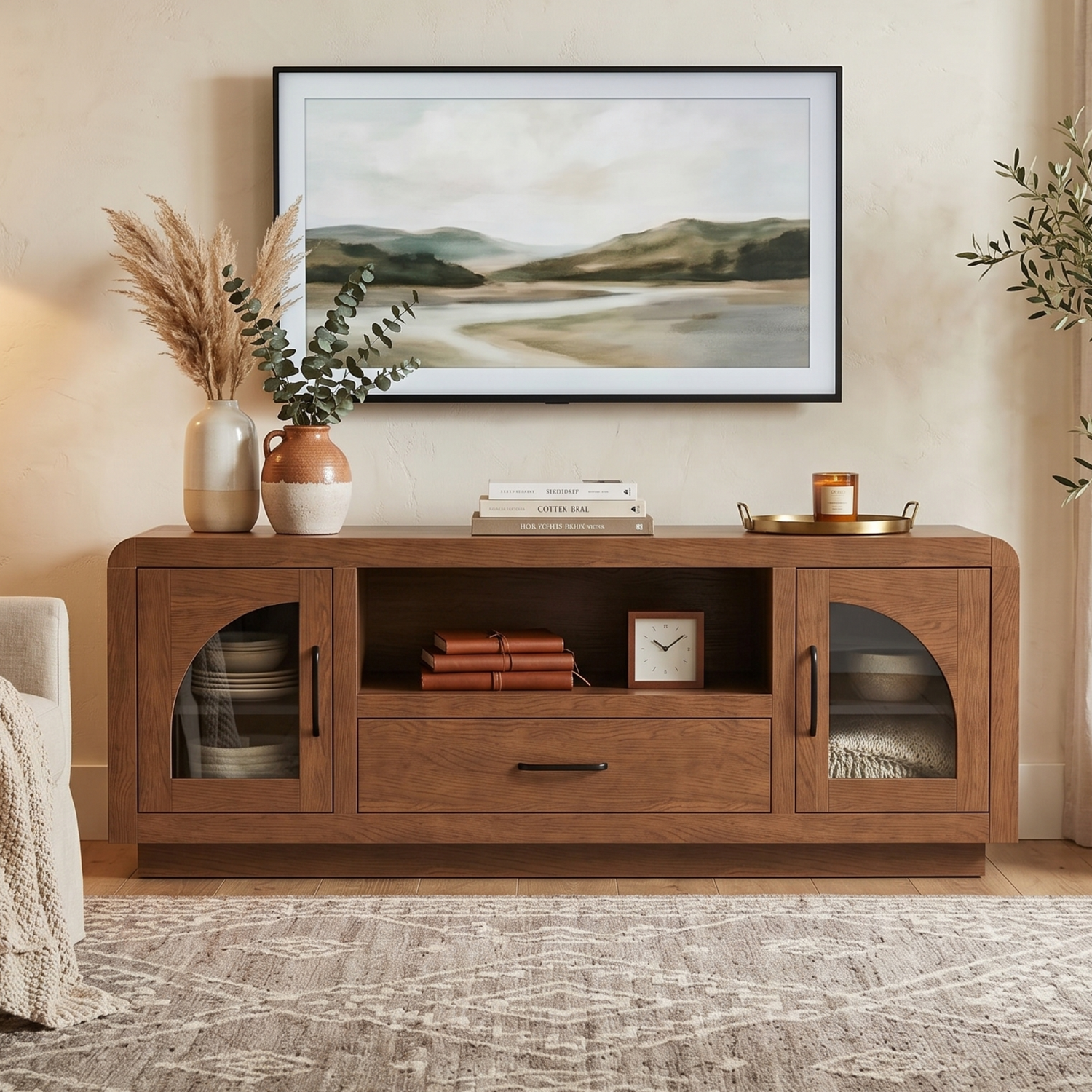 High Bank Woodworks Taft White Oak Barnwood TV Stand