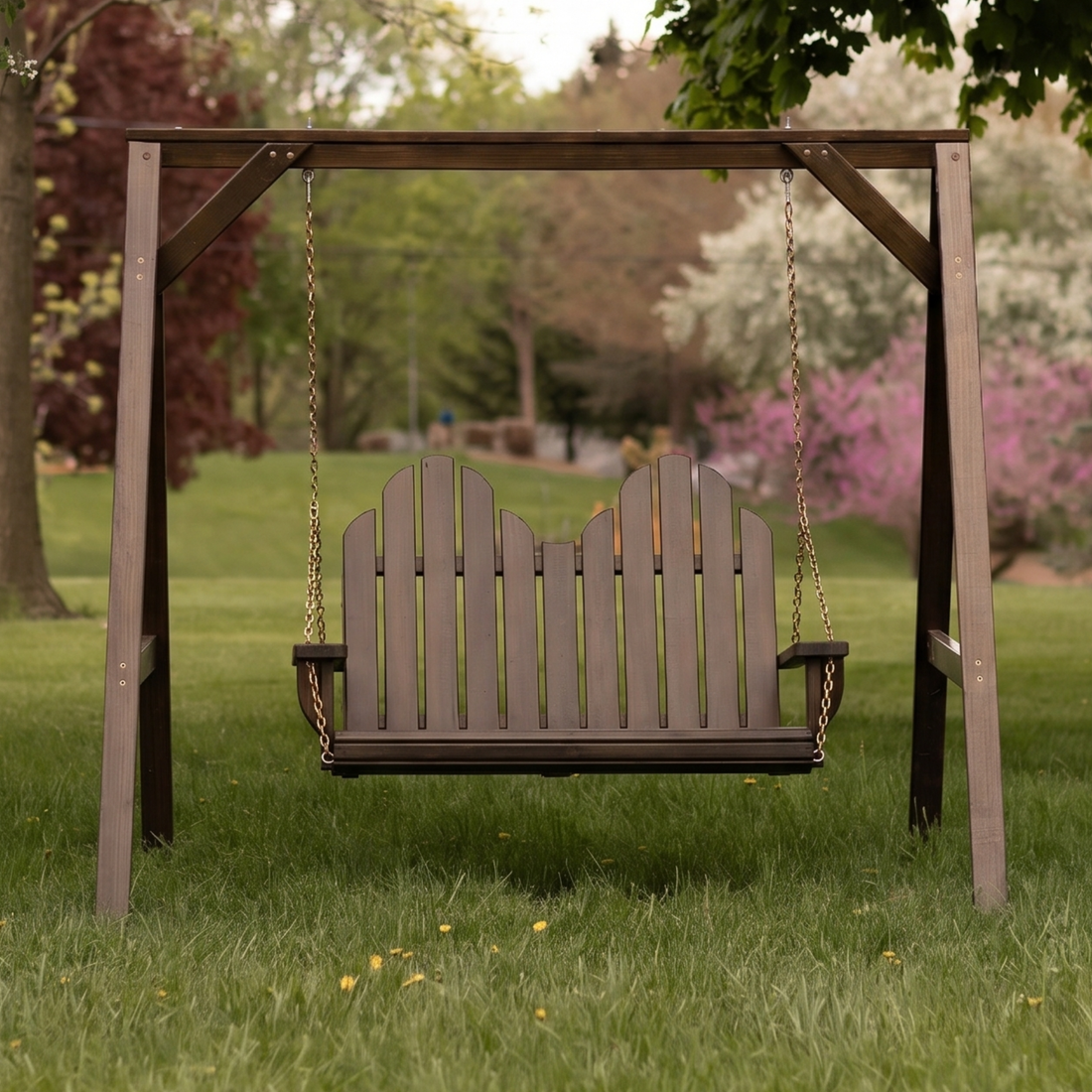 Amish Casual Adirondack Heavy Duty Swing with A-Frame Stand