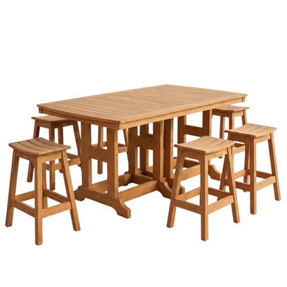 Berlin Gardens 6-Person Rectangular Counter Height Poly Dining Set