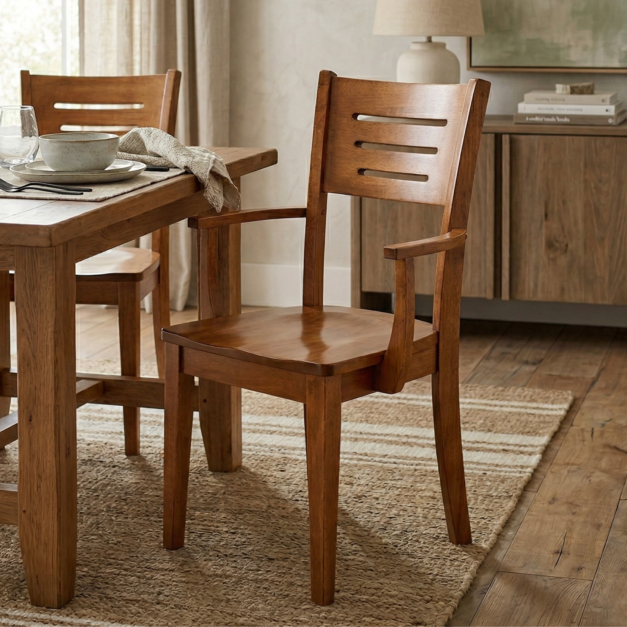 Hoosier Timbercraft Bryant Maple Arm Dining Chair