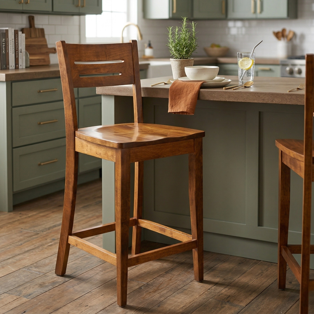 Hoosier Timbercraft Bryant Maple Stationary Bar Chair