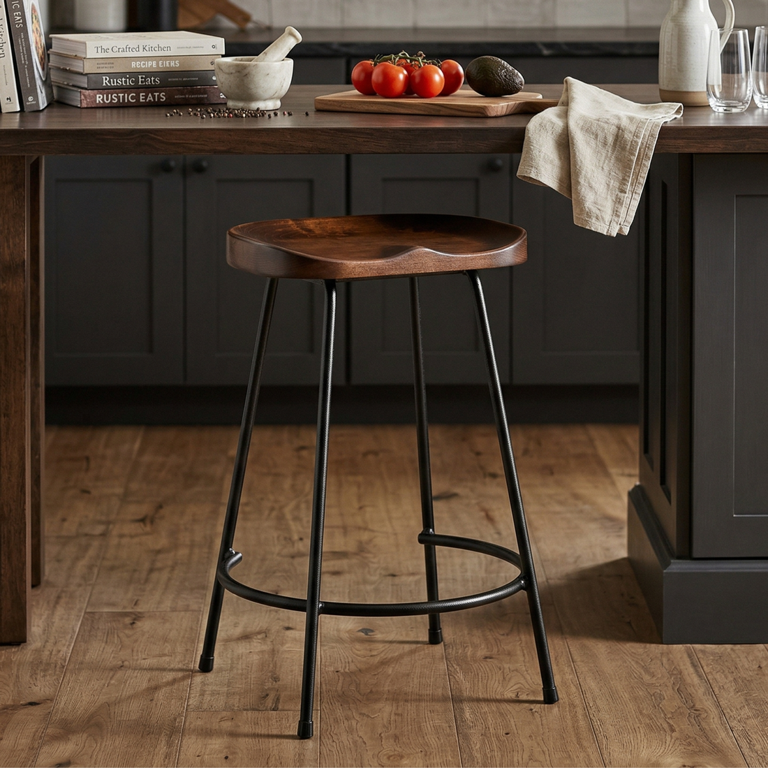 Hoosier Timbercraft Culver Maple Stationary Bar Chair