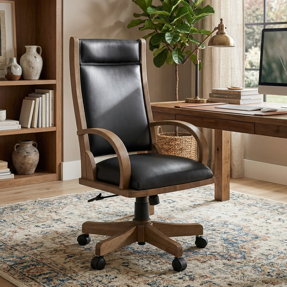Hoosier Timbercraft Chapman Desk Chair with Arms