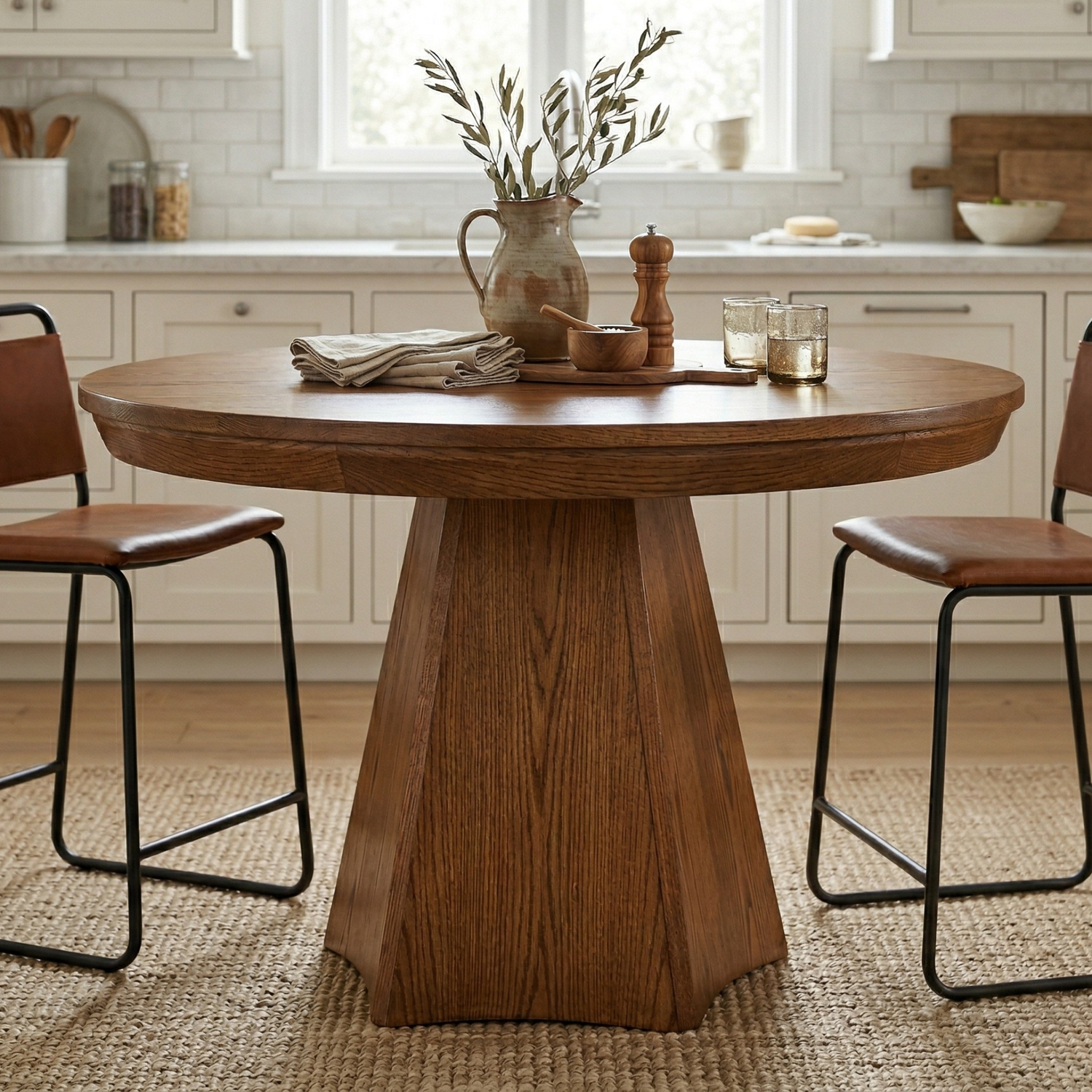 Hoosier Timbercraft Fulton Pedestal Counter Height Dining Table