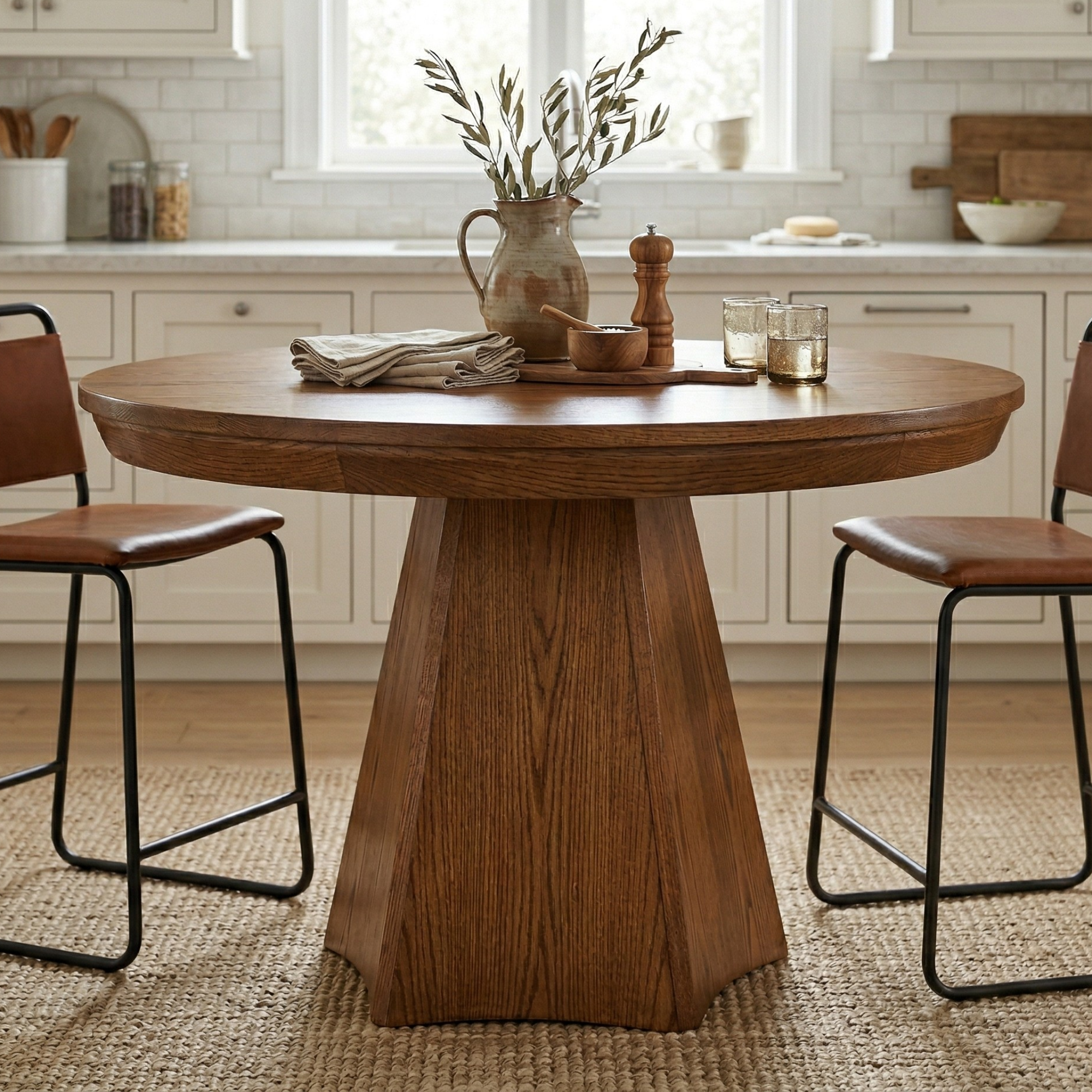 Hoosier Timbercraft Fulton Pedestal Counter Height Dining Table