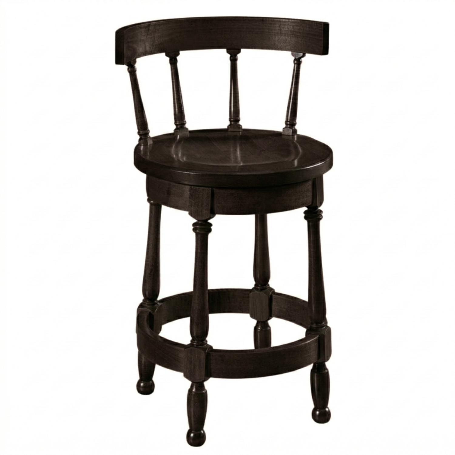 Hoosier Timbercraft Perry Maple Swivel Barstool with Easton Top