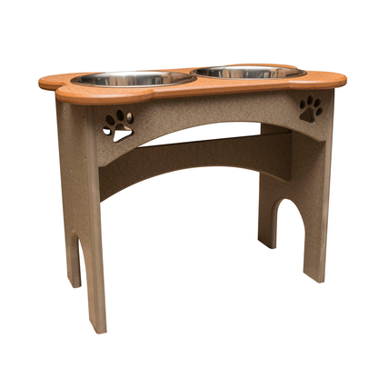 Stratton Field Poly Lumber 15-Inch Tall Elevated Dog Bowl Stand with 2-Quart Bowl