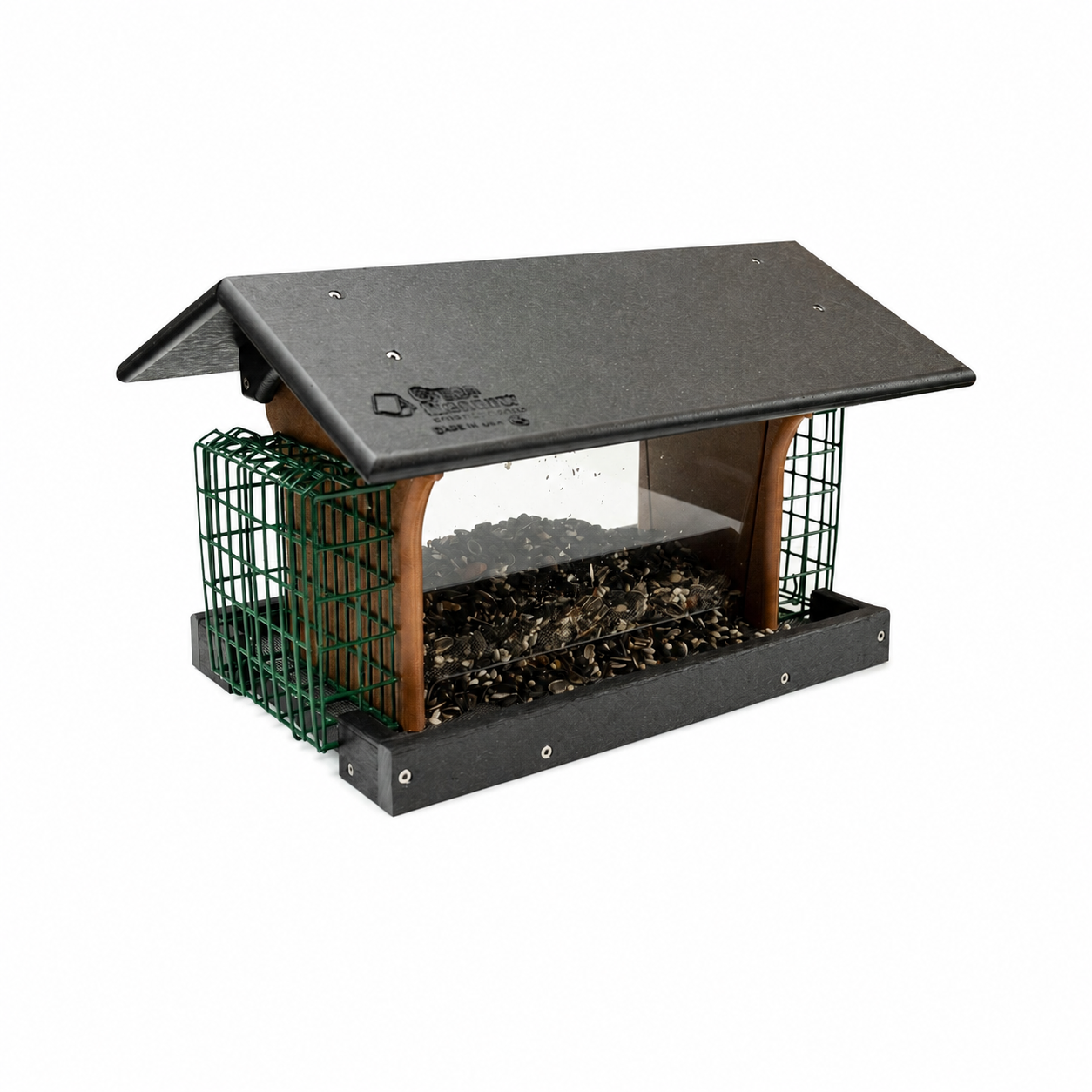 Stratton Field Poly Lumber Hanging or Post-Mount Deluxe Bird Feeder wi ...