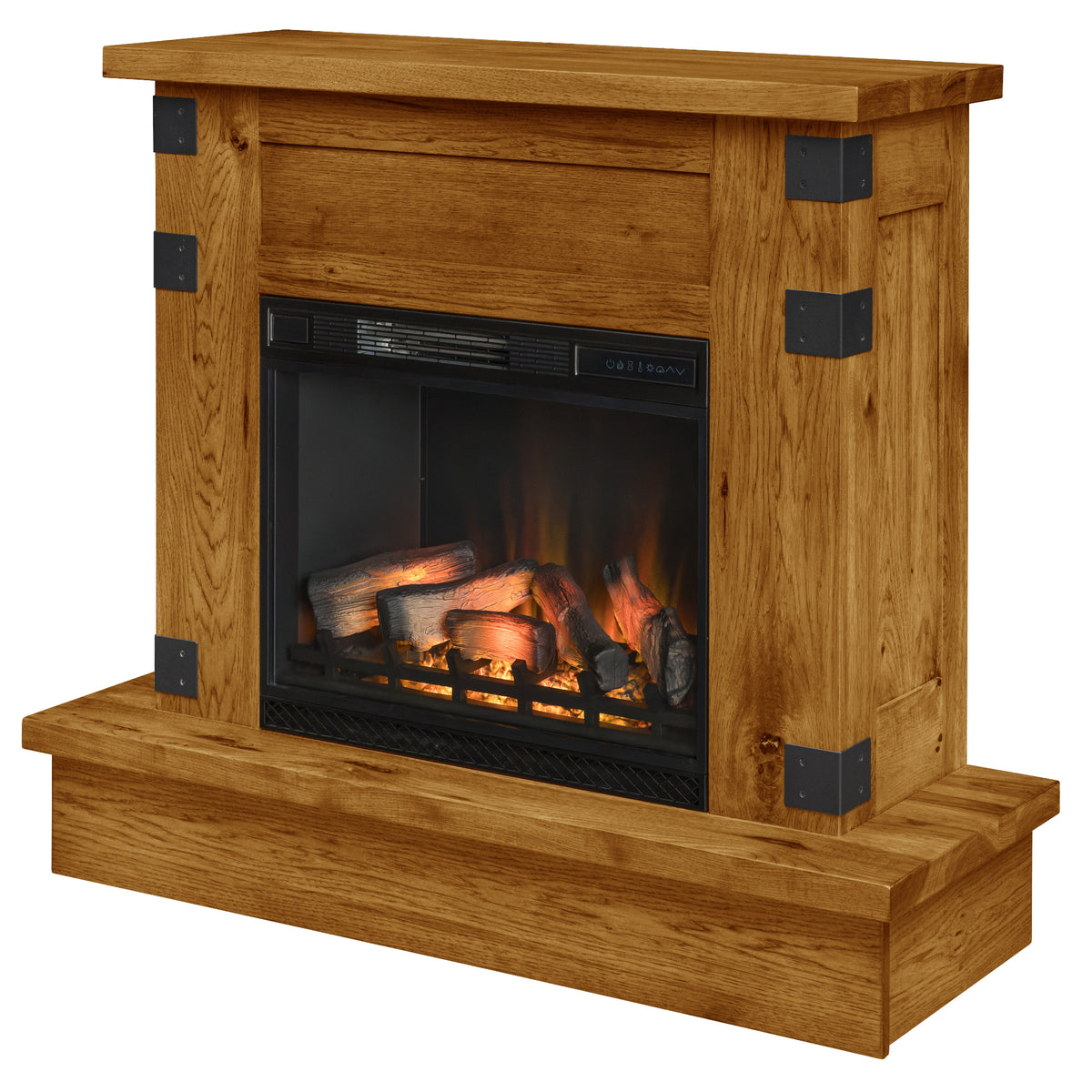 Summit Fireplace in Golden Pecan Stain