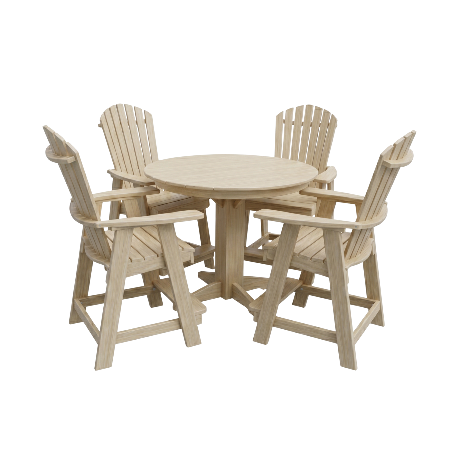 Keystone Amish Co. Sunburst 5-Piece Counter Height Poly Round Dining Set