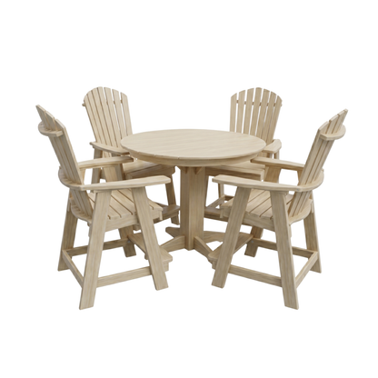 Keystone Amish Co. Sunburst 5-Piece Counter Height Poly Round Dining Set