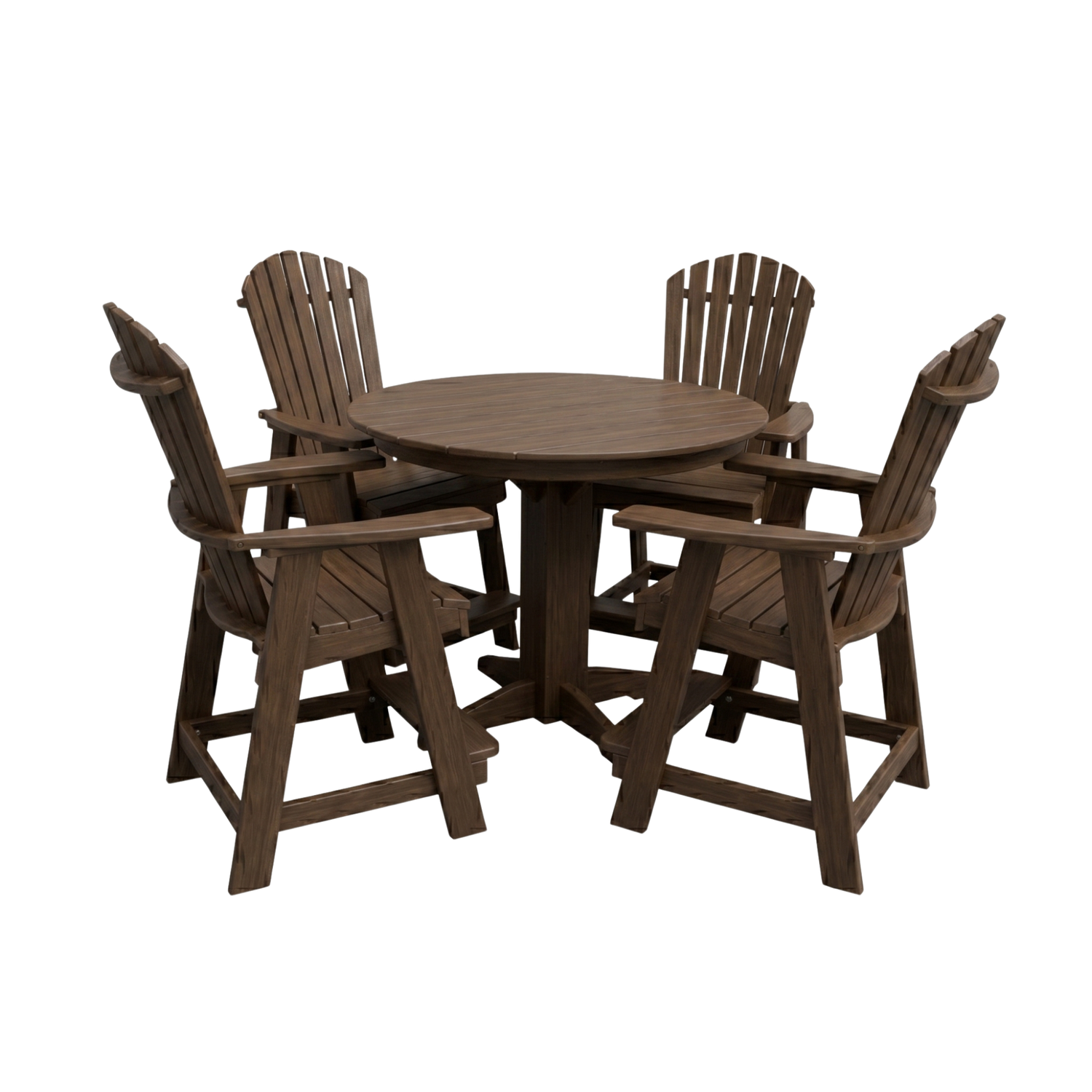Keystone Amish Co. Sunburst 5-Piece Counter Height Poly Round Dining Set