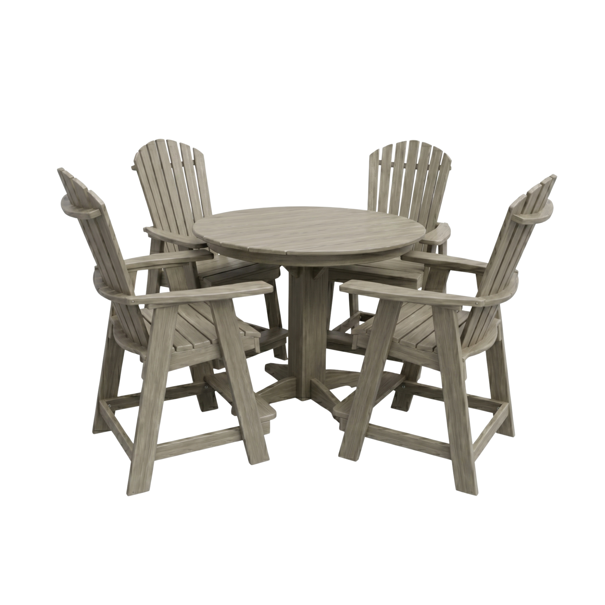 Keystone Amish Co. Sunburst 5-Piece Counter Height Poly Round Dining Set