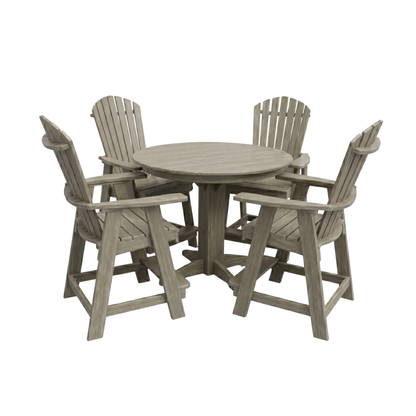 Keystone Amish Co. Sunburst 5-Piece Counter Height Poly Round Dining Set