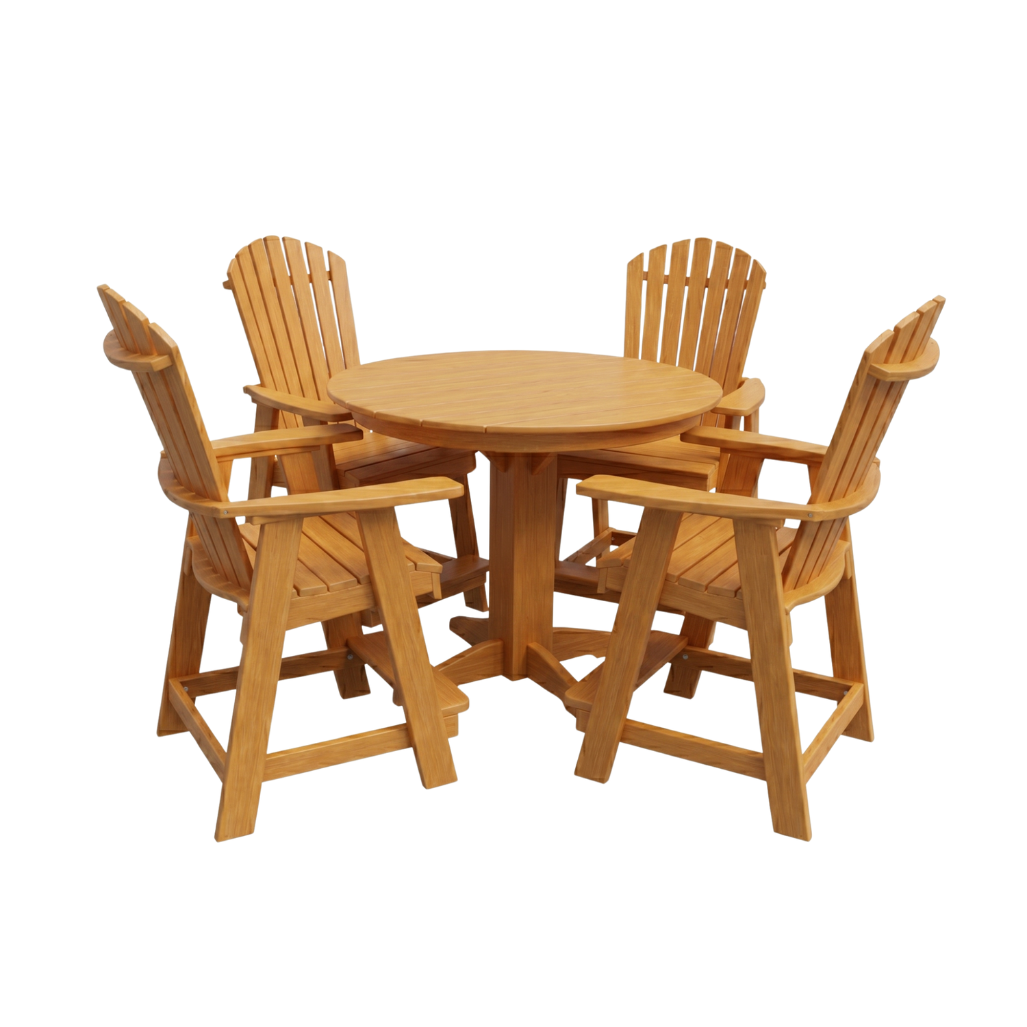 Keystone Amish Co. Sunburst 5-Piece Counter Height Poly Round Dining Set