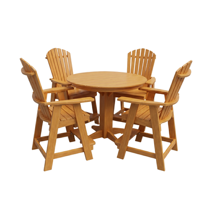 Keystone Amish Co. Sunburst 5-Piece Counter Height Poly Round Dining Set
