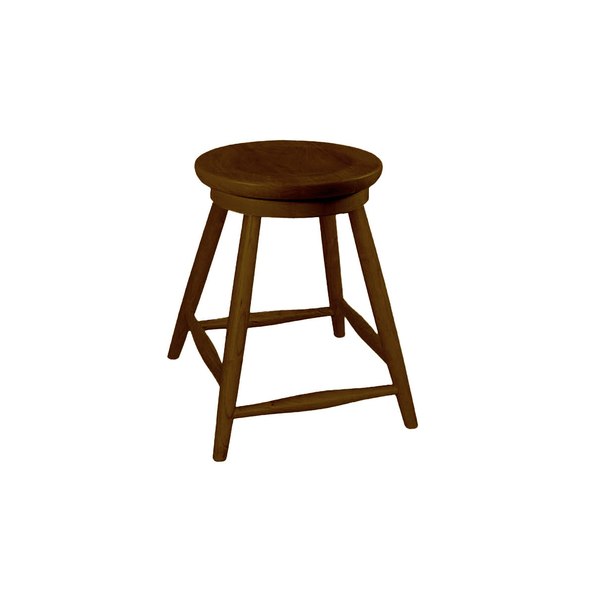 Hoosier Timbercraft Tillman Cherry Wood Swivel Barstool