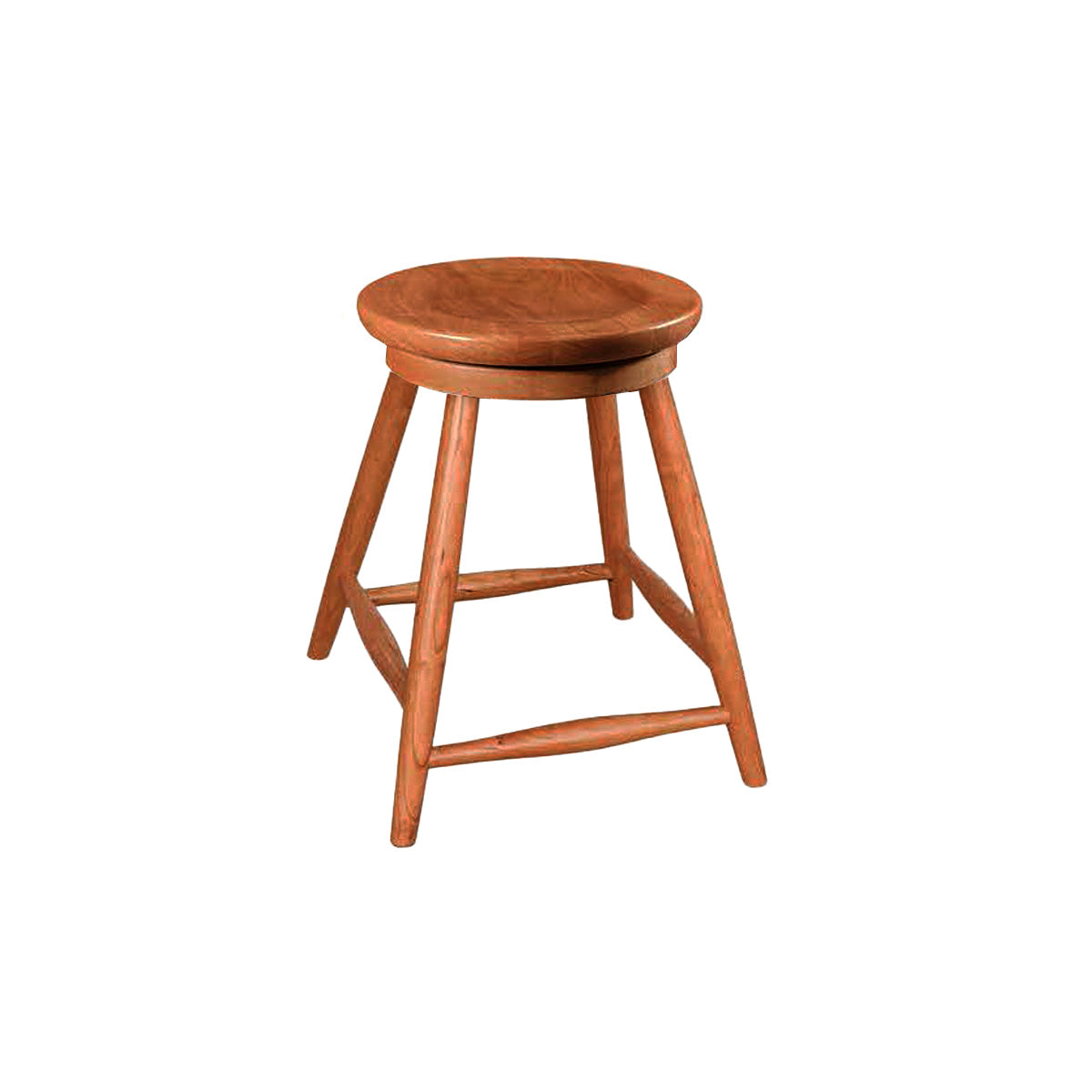 Hoosier Timbercraft Tillman Cherry Wood Swivel Barstool