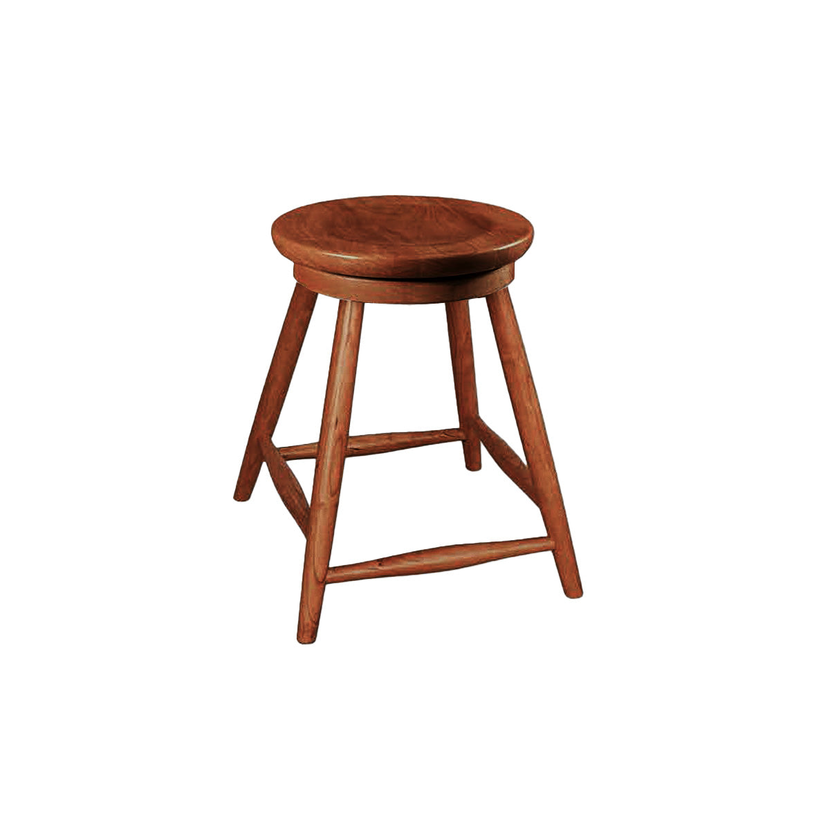 Hoosier Timbercraft Tillman Cherry Wood Swivel Barstool