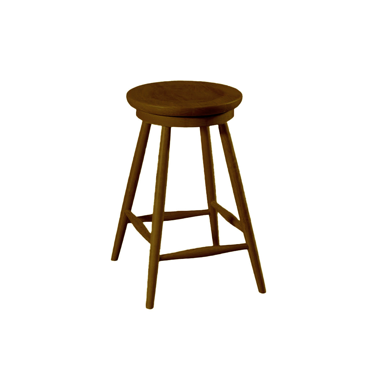 Hoosier Timbercraft Tillman Cherry Wood Swivel Barstool