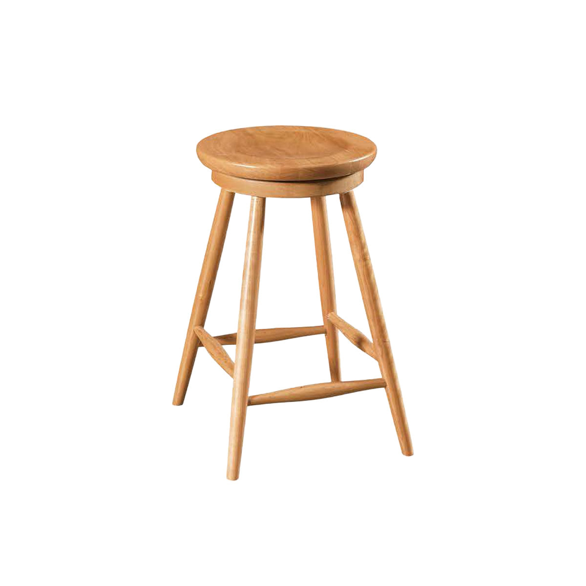 Hoosier Timbercraft Tillman Cherry Wood Swivel Barstool