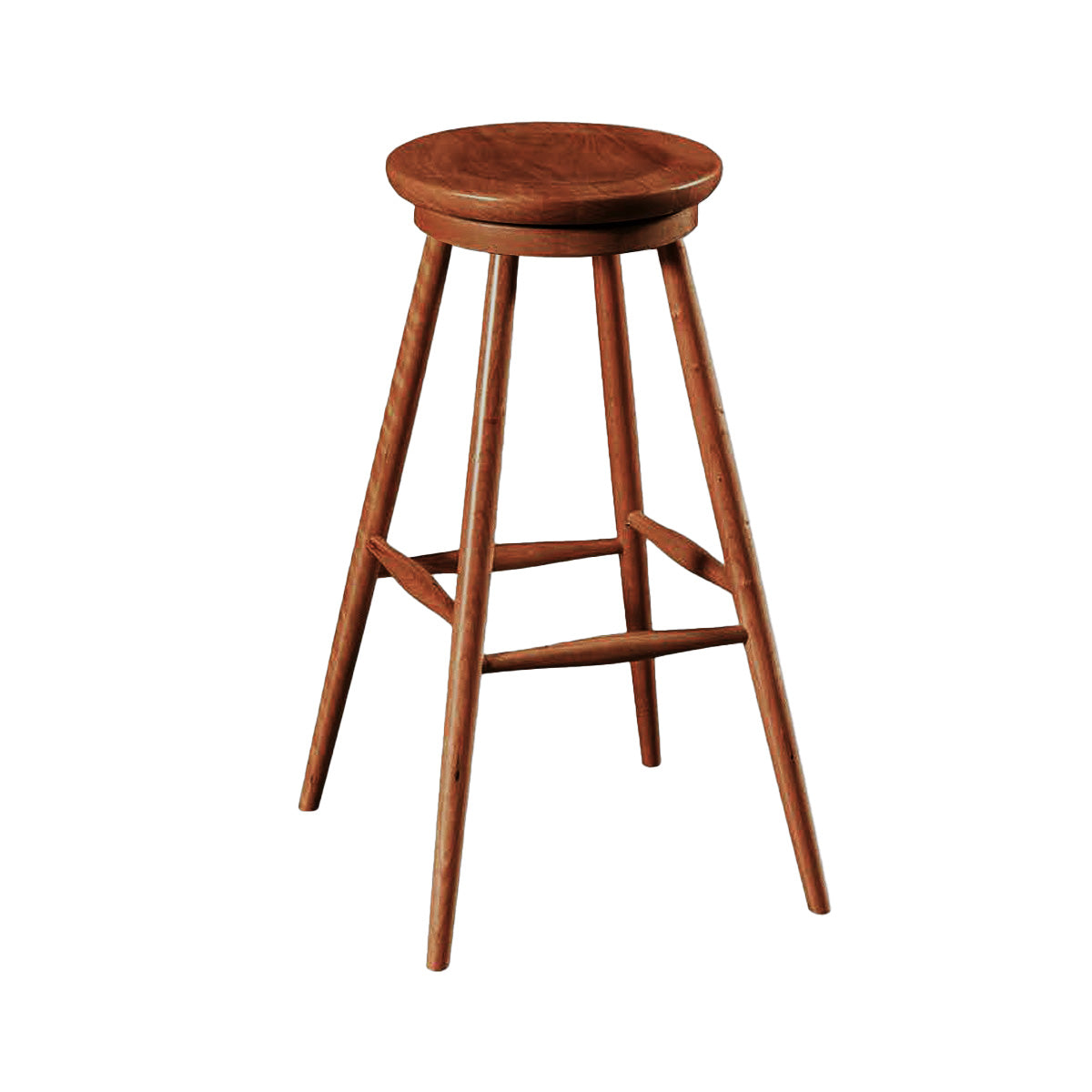 Hoosier Timbercraft Tillman Cherry Wood Swivel Barstool