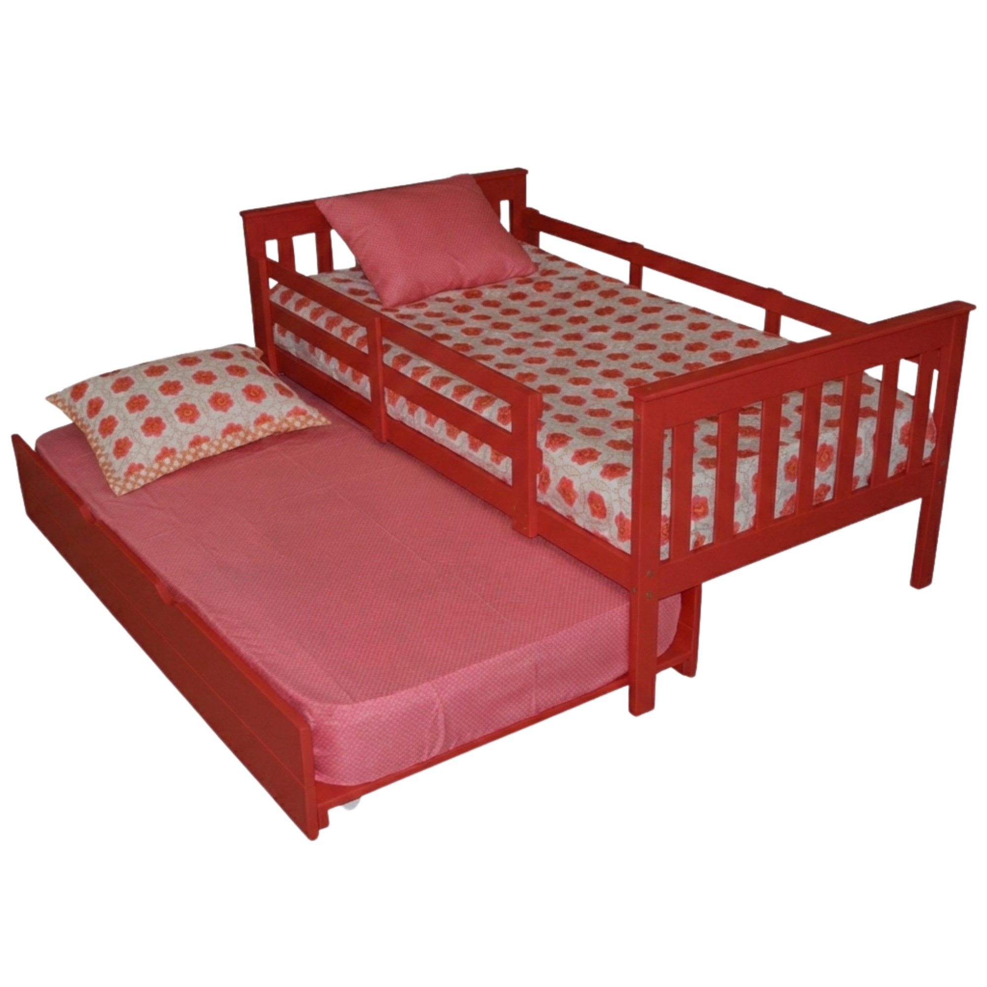 Versaloft Mission Amish Made Kids Bed Frame with Guardrails and Trundle Unit