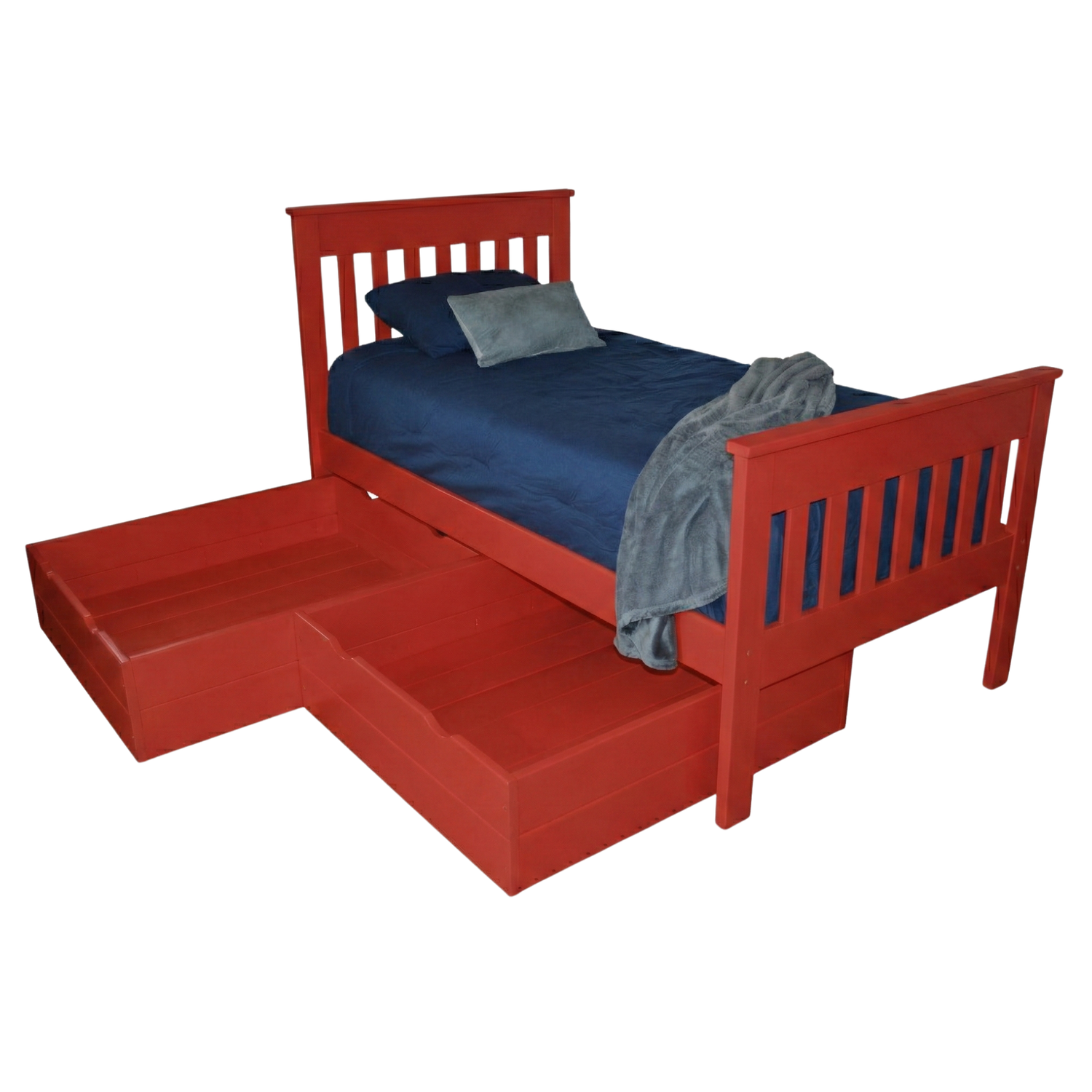 Versaloft Harmony Amish Made Bed Frame with 2-Piece Drawers
