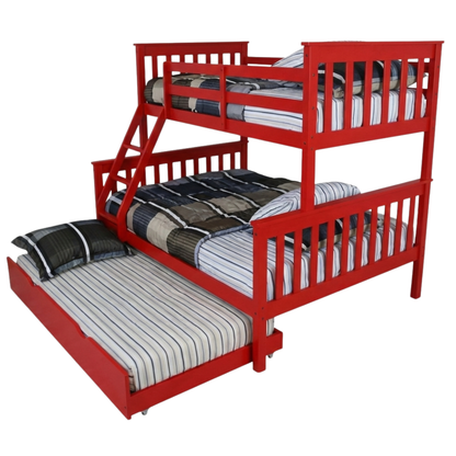Versaloft Mission Amish Made Twin-Over-Full Bunk Bed Frame with Trundle Unit
