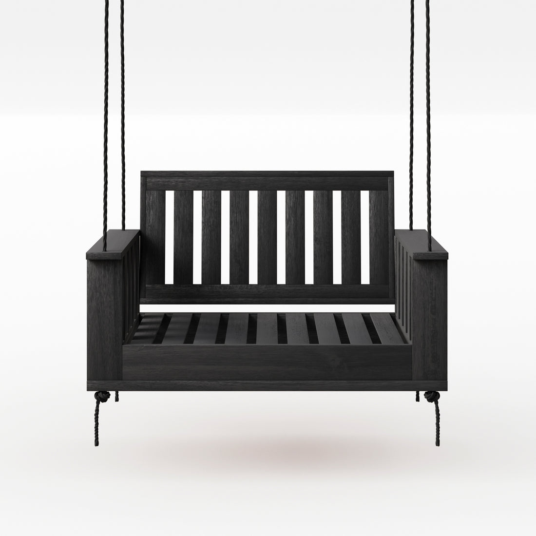 Amish Casual Rockford Daybed Swing Package with Included Cushions, Lounge, Tricorn Black Paint