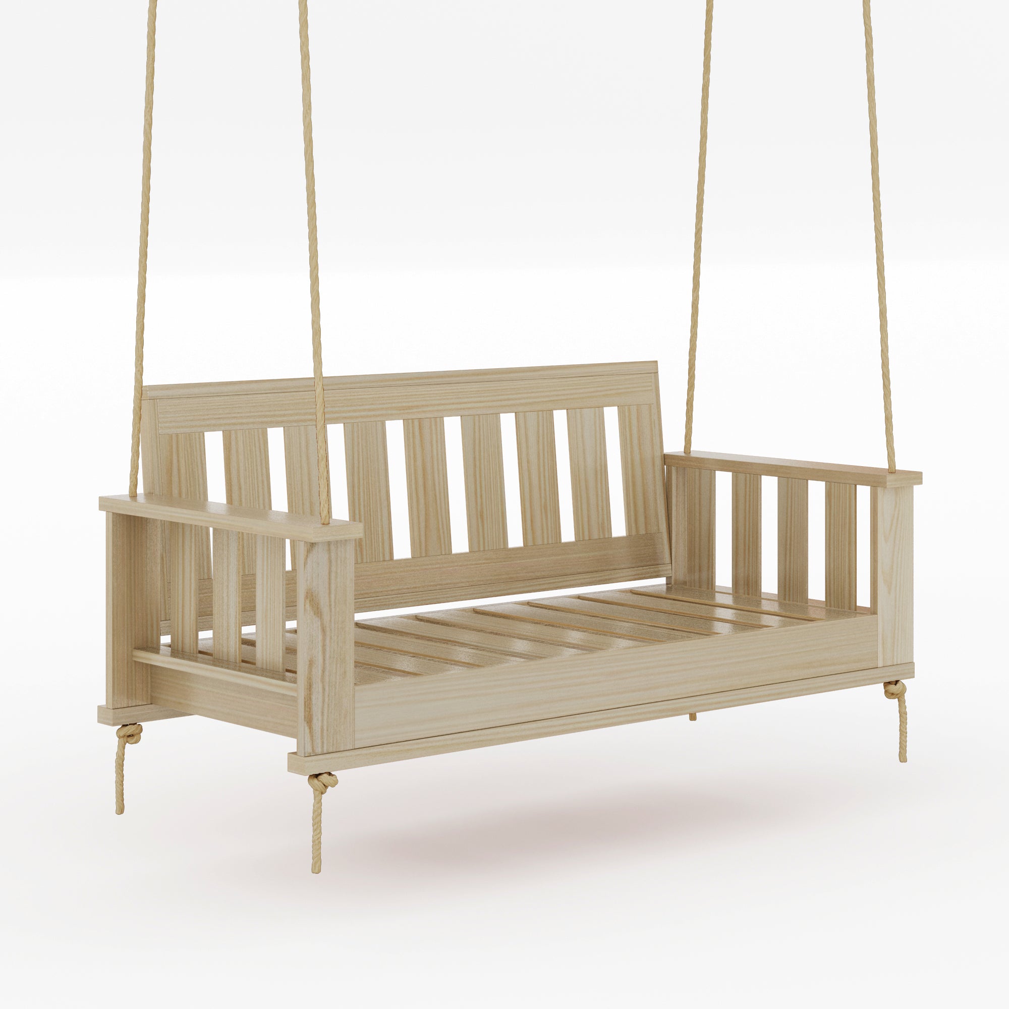 Amish Casual Rockford Daybed Swing Package with Included Cushions, Sofa, Unfinished with Clearcoat