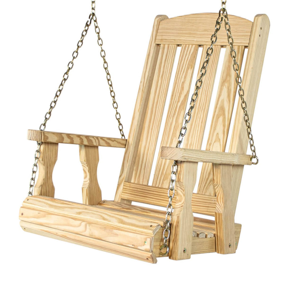 Amish Casual Heavy Duty Outdoor Wood Swing Chair in Unfinished Clearcoat