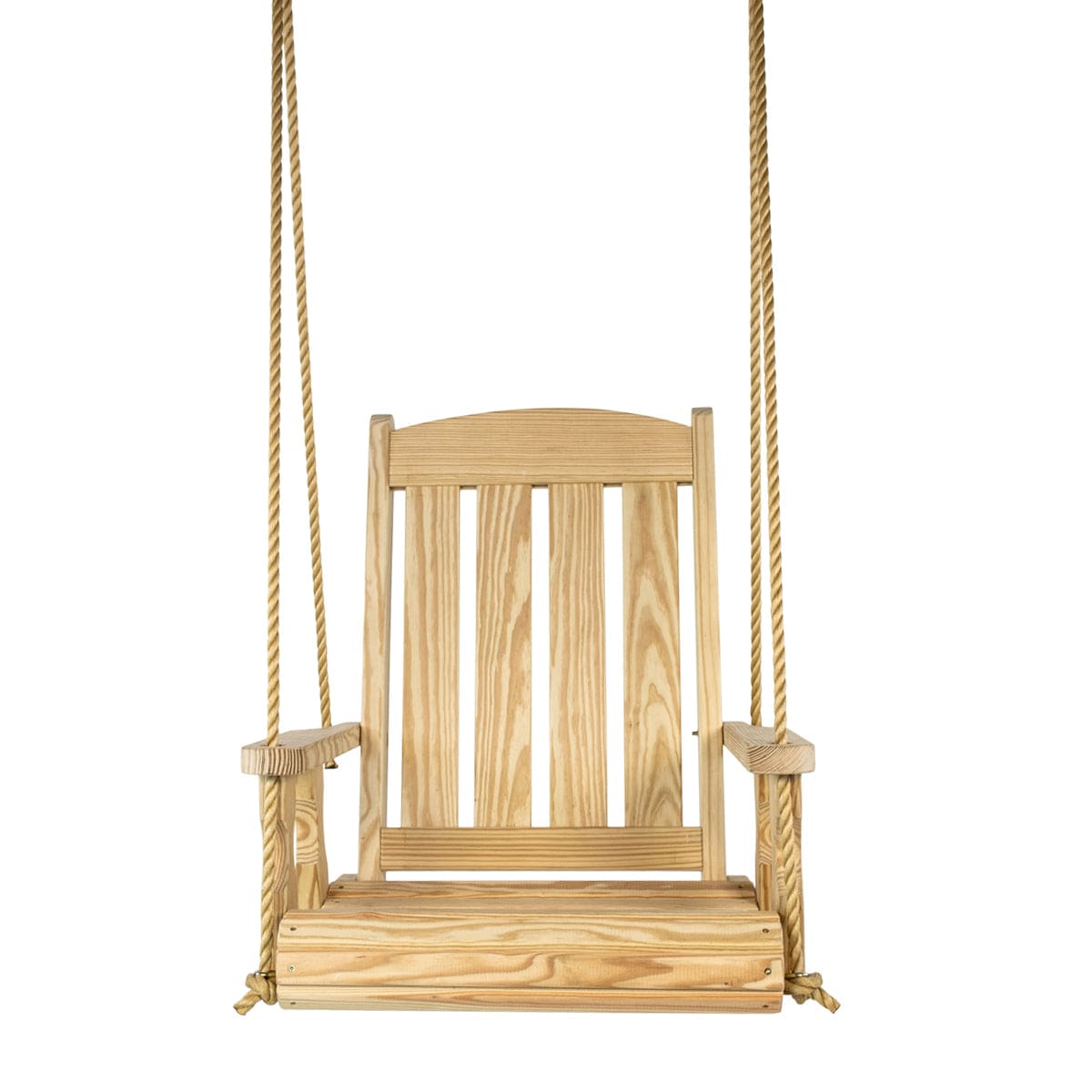 Amish Casual Heavy Duty Outdoor Wood Swing Chair in Unfinished Clearcoat