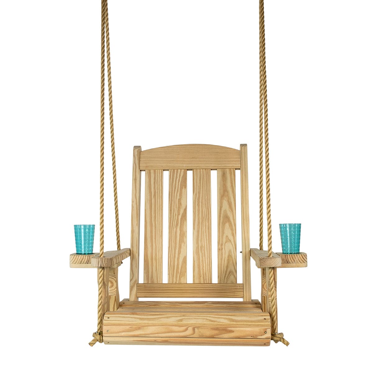 Amish Casual Heavy Duty Outdoor Wood Swing Chair in Unfinished Clearcoat